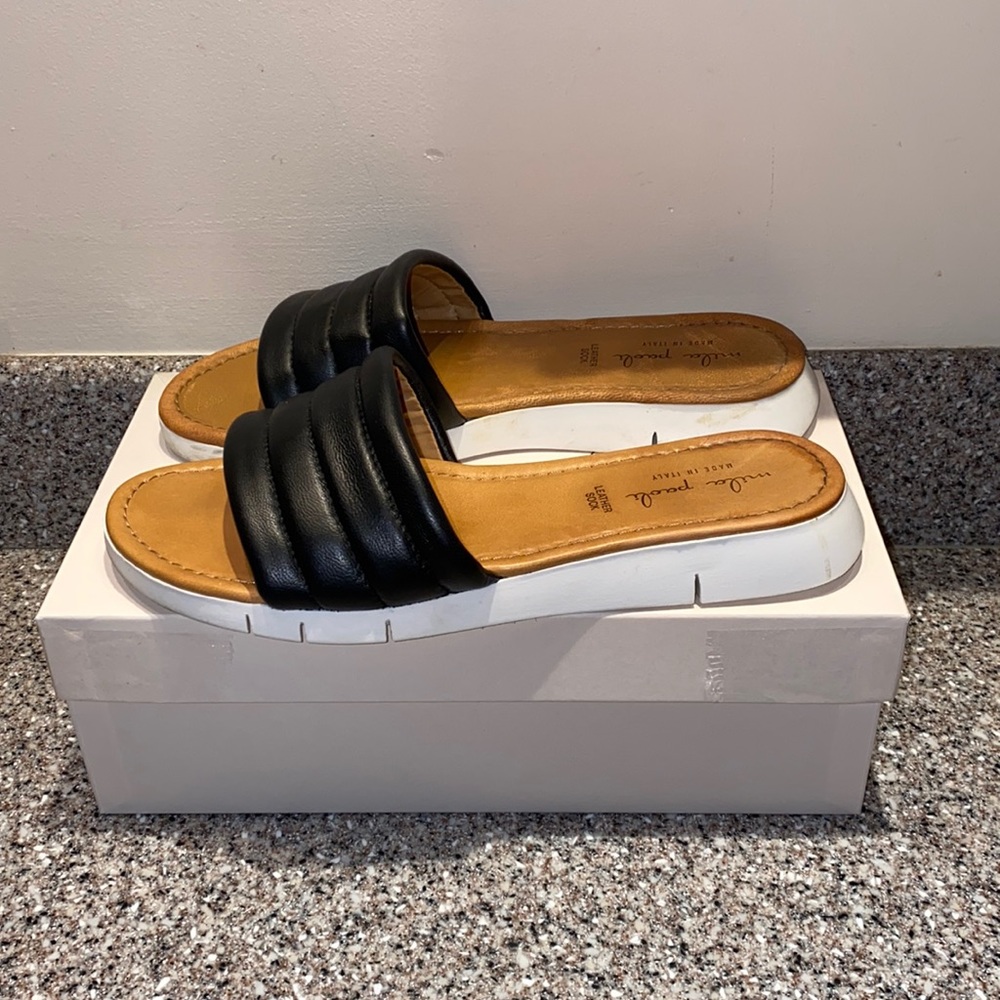 Mila Paoli Italian Leather Slide Sandals